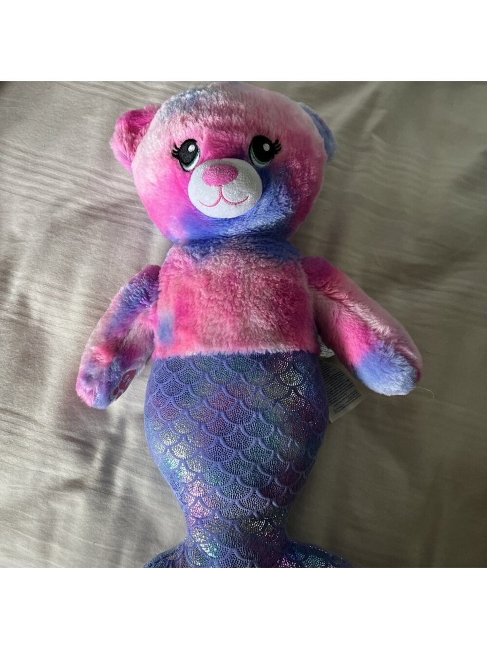 Build a Bear Magical Mer-Bear Mermaid Pink & Purple Plush 16” Stuffy